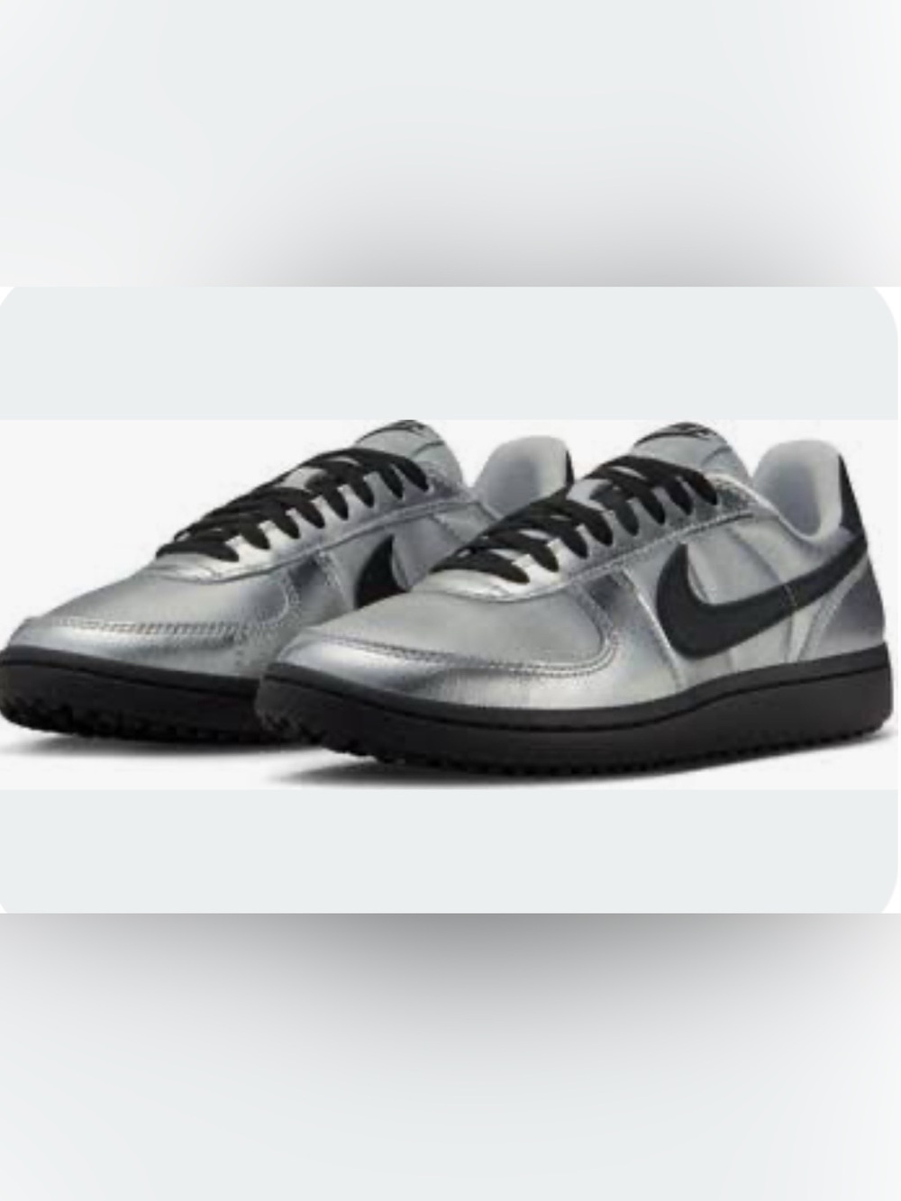 Nike Men's Silver Sneakers with Black Swoosh